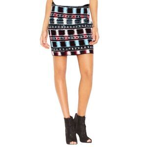 RACHEL by Rachel Roy Knit Bohemian Stretch Mini Skirt